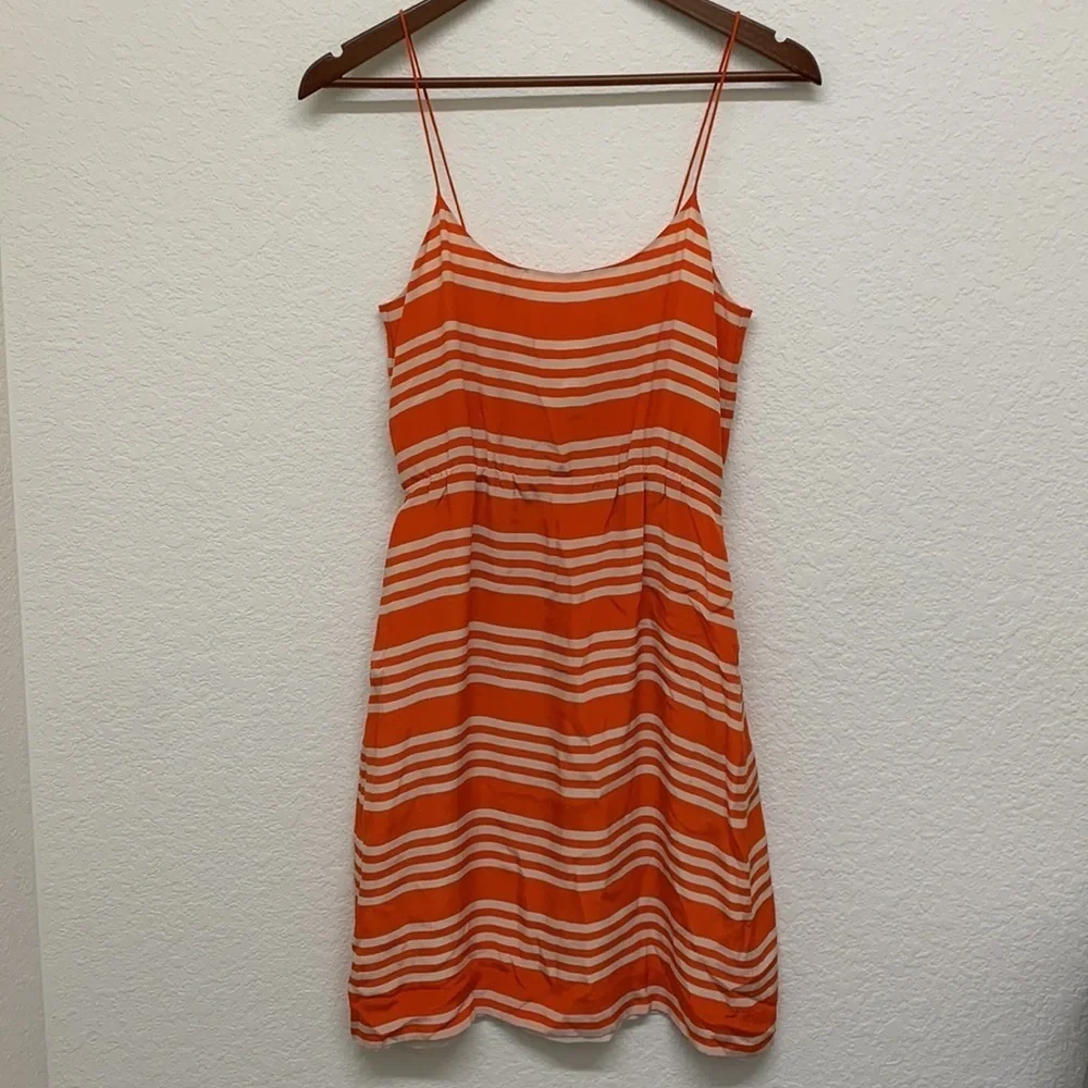 J. Crew Orange and White Stripe Mini Dress - 2